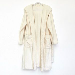 Tekla 100% Organic Cotton Cream Women’s Hooded Bathrobe S